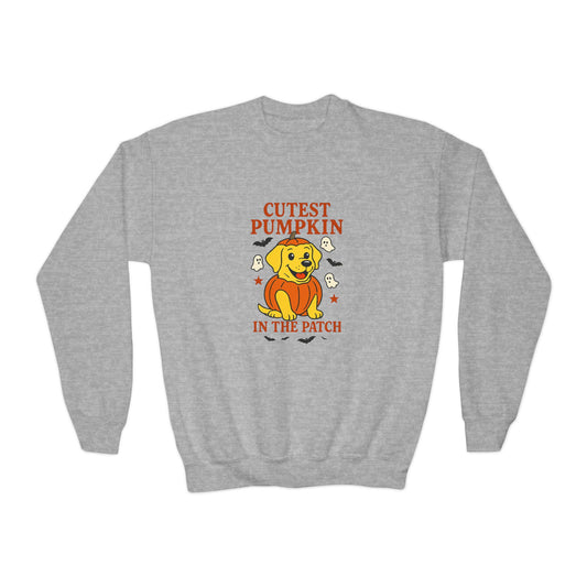 Youth Crewneck Sweatshirt - Cute Pumpkin Design, Fall Fashion, Halloween Apparel, Kids Gift, Cozy Sweater, Autumn Style