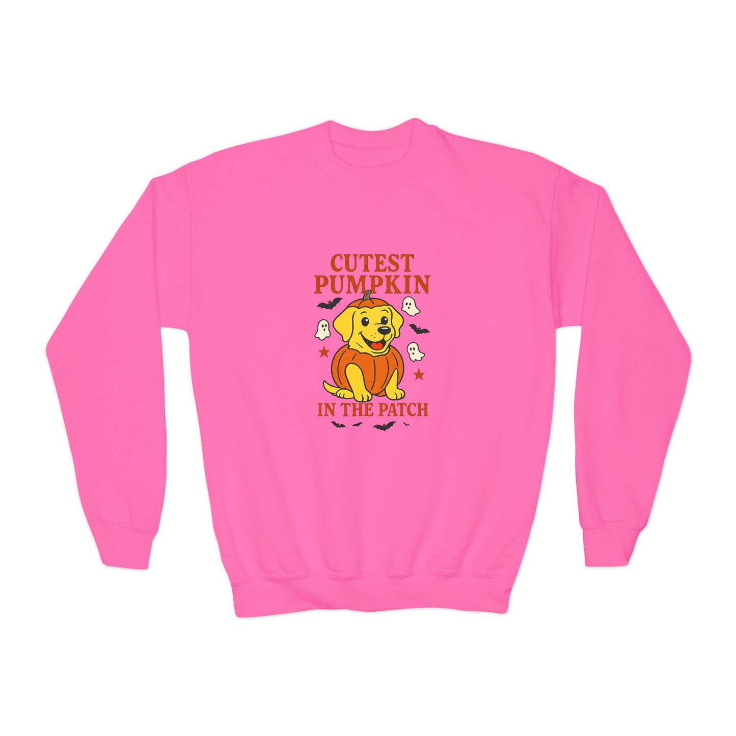 Youth Crewneck Sweatshirt - Cute Pumpkin Design, Fall Fashion, Halloween Apparel, Kids Gift, Cozy Sweater, Autumn Style