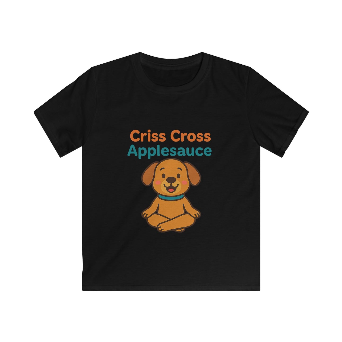 Cute Dog Kids T-Shirt, Criss Cross Applesauce Tee, Fun Kids Apparel, Gift for Animal Lovers, Playful Shirt, Birthday Outfit