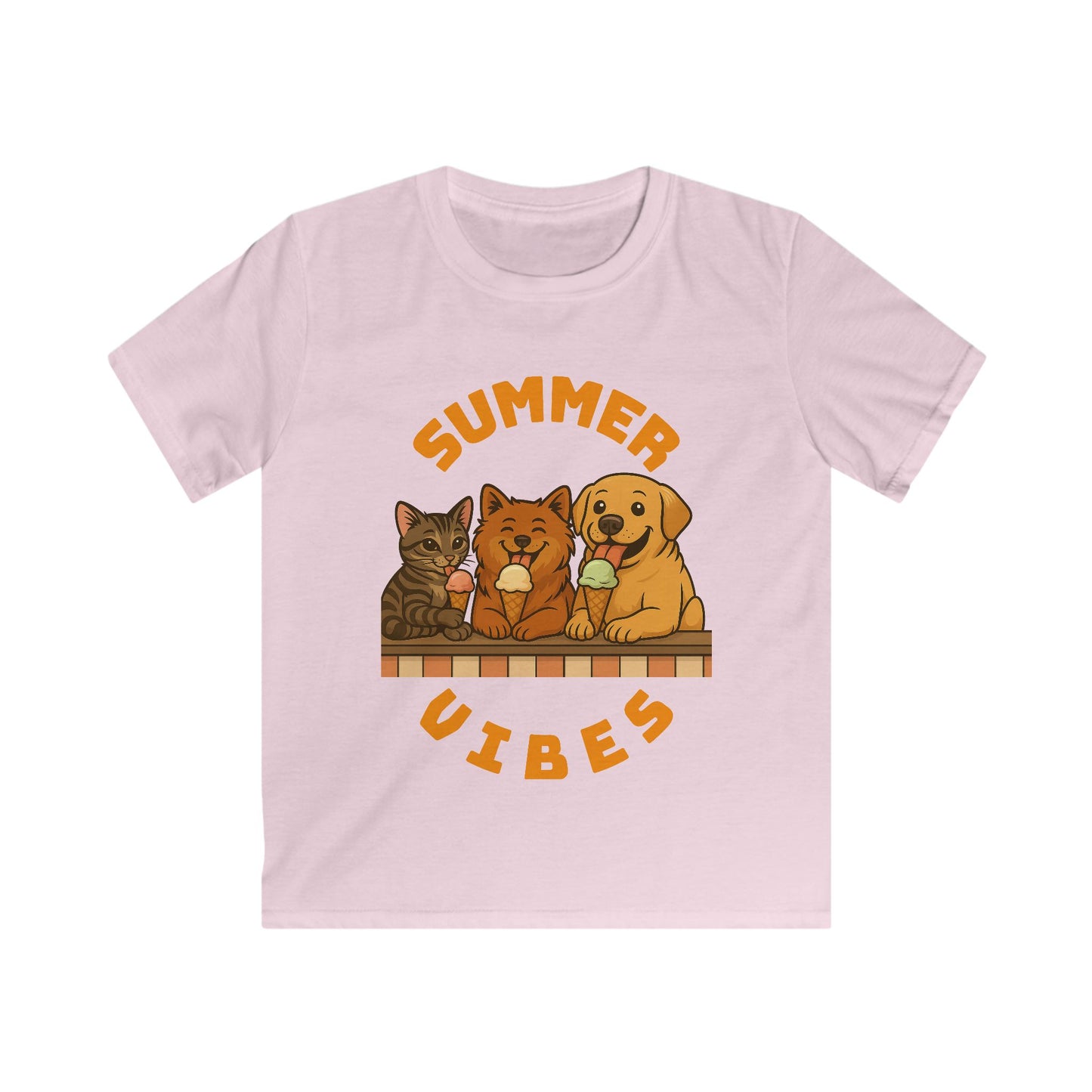 Cute Summer Vibes Kids Tee, Animal Graphic Shirt, Fun Summer Outfit, Adorable Pet Theme Shirt, Gift for Animal Lovers, Kids Summer Clothing