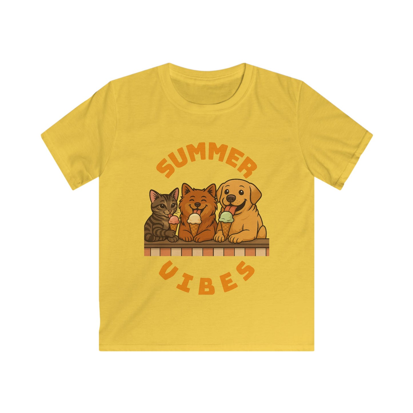 Cute Summer Vibes Kids Tee, Animal Graphic Shirt, Fun Summer Outfit, Adorable Pet Theme Shirt, Gift for Animal Lovers, Kids Summer Clothing