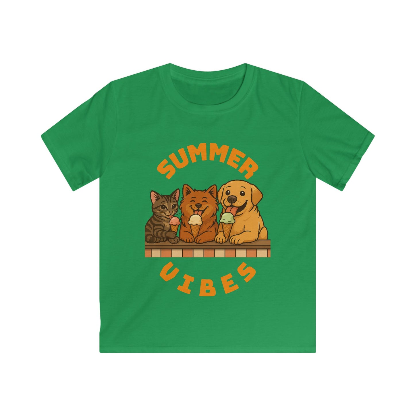 Cute Summer Vibes Kids Tee, Animal Graphic Shirt, Fun Summer Outfit, Adorable Pet Theme Shirt, Gift for Animal Lovers, Kids Summer Clothing
