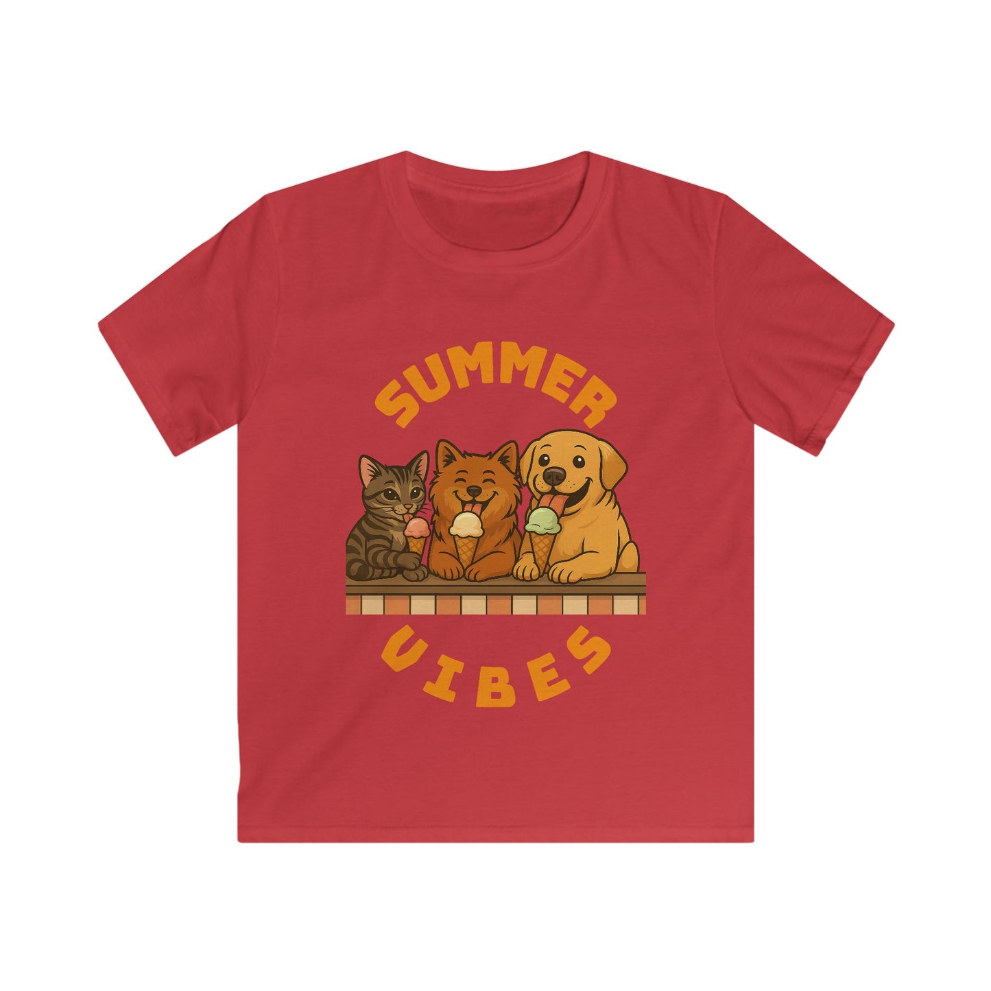 Cute Summer Vibes Kids Tee, Animal Graphic Shirt, Fun Summer Outfit, Adorable Pet Theme Shirt, Gift for Animal Lovers, Kids Summer Clothing
