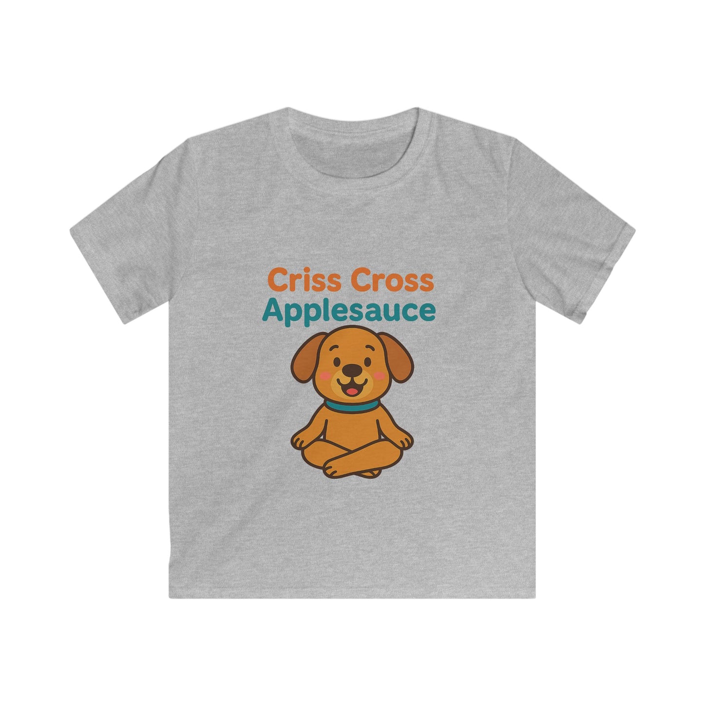 Cute Dog Kids T-Shirt, Criss Cross Applesauce Tee, Fun Kids Apparel, Gift for Animal Lovers, Playful Shirt, Birthday Outfit