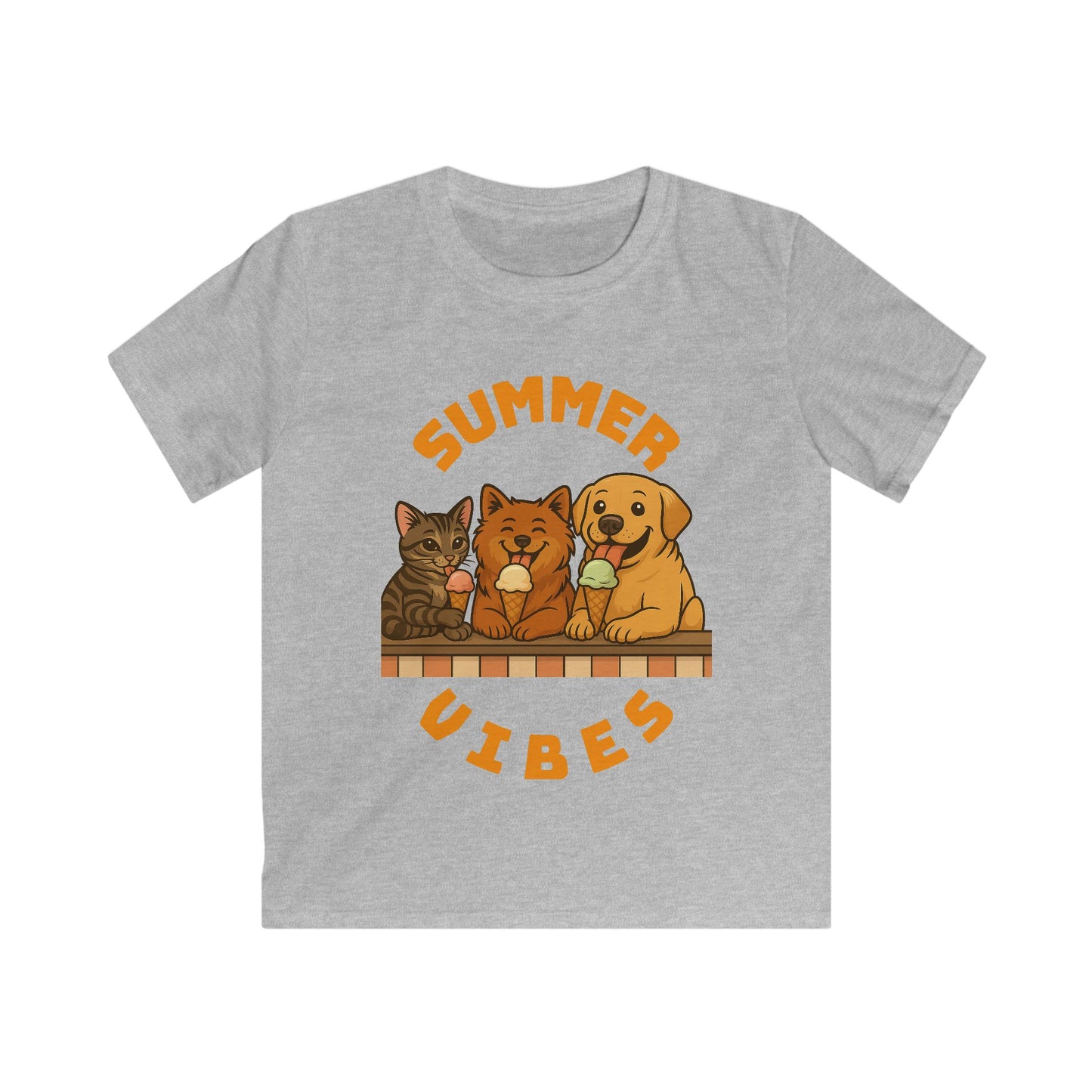 Cute Summer Vibes Kids Tee, Animal Graphic Shirt, Fun Summer Outfit, Adorable Pet Theme Shirt, Gift for Animal Lovers, Kids Summer Clothing