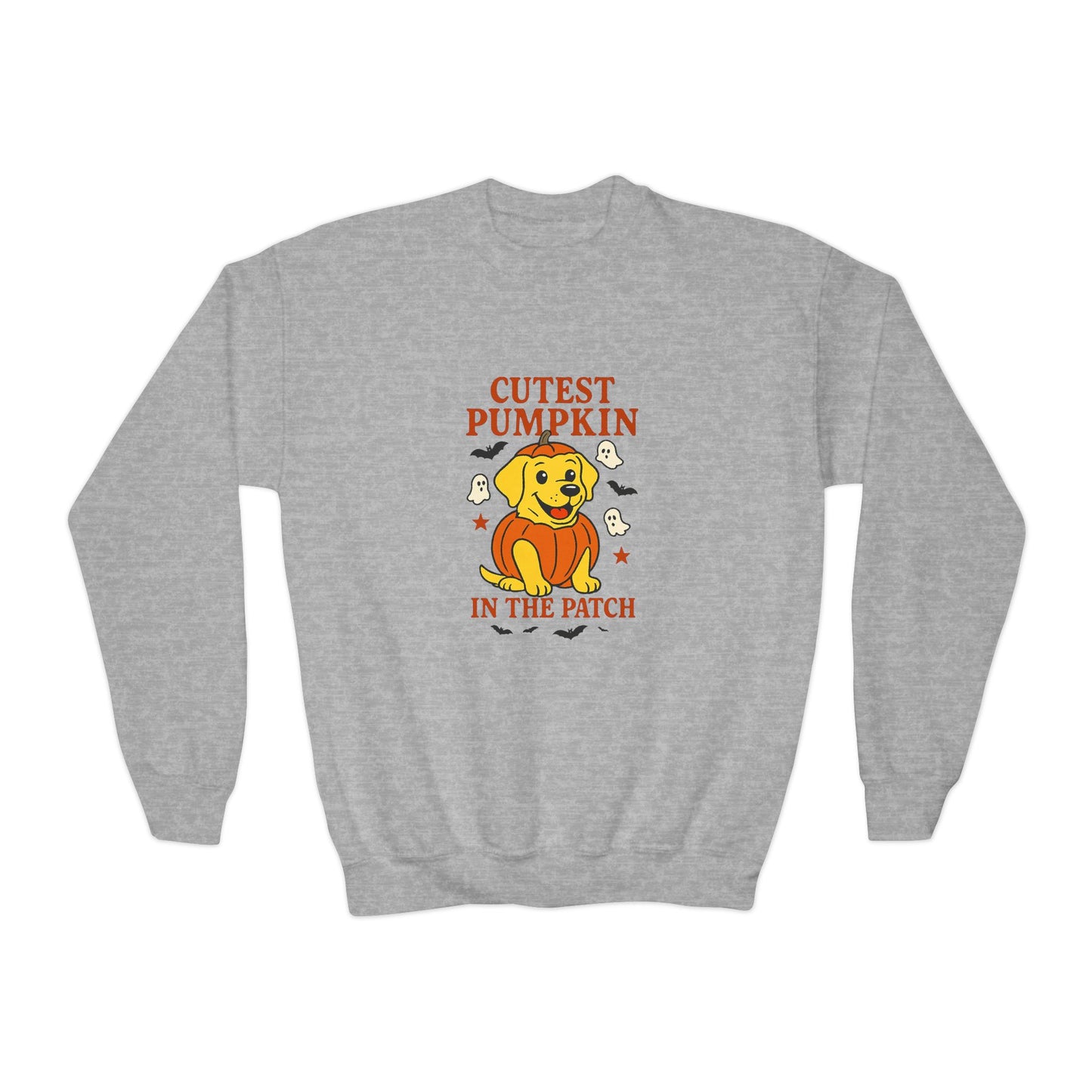 Youth Crewneck Sweatshirt - Cute Pumpkin Design, Fall Fashion, Halloween Apparel, Kids Gift, Cozy Sweater, Autumn Style