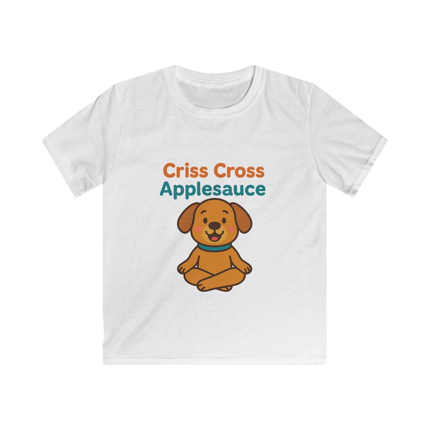 Cute Dog Kids T-Shirt, Criss Cross Applesauce Tee, Fun Kids Apparel, Gift for Animal Lovers, Playful Shirt, Birthday Outfit