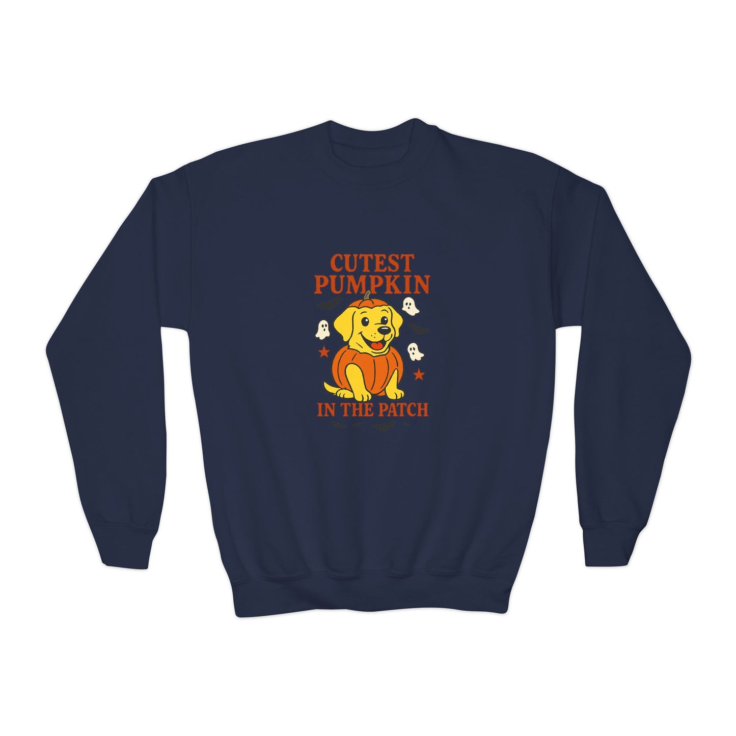 Youth Crewneck Sweatshirt - Cute Pumpkin Design, Fall Fashion, Halloween Apparel, Kids Gift, Cozy Sweater, Autumn Style