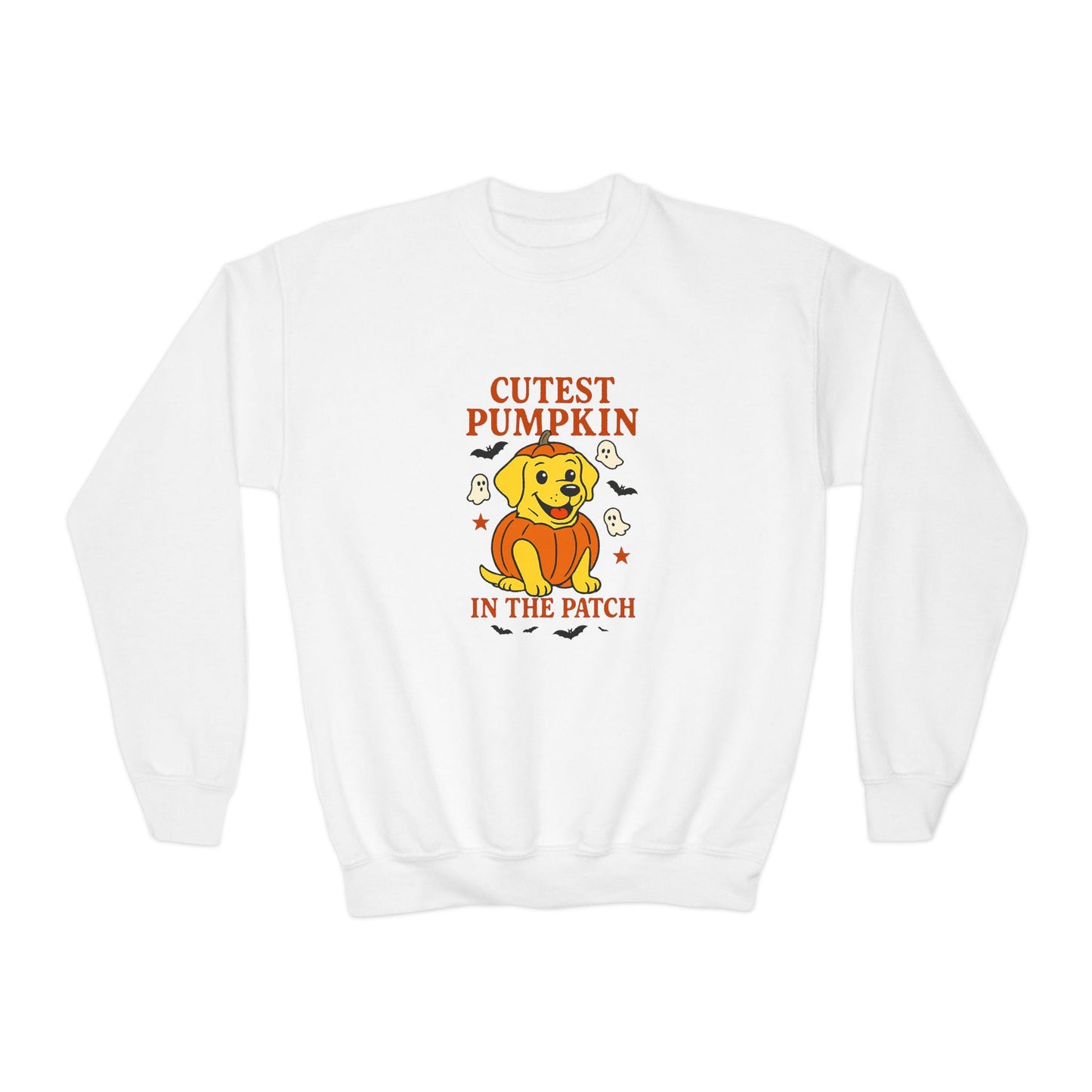 Youth Crewneck Sweatshirt - Cute Pumpkin Design, Fall Fashion, Halloween Apparel, Kids Gift, Cozy Sweater, Autumn Style