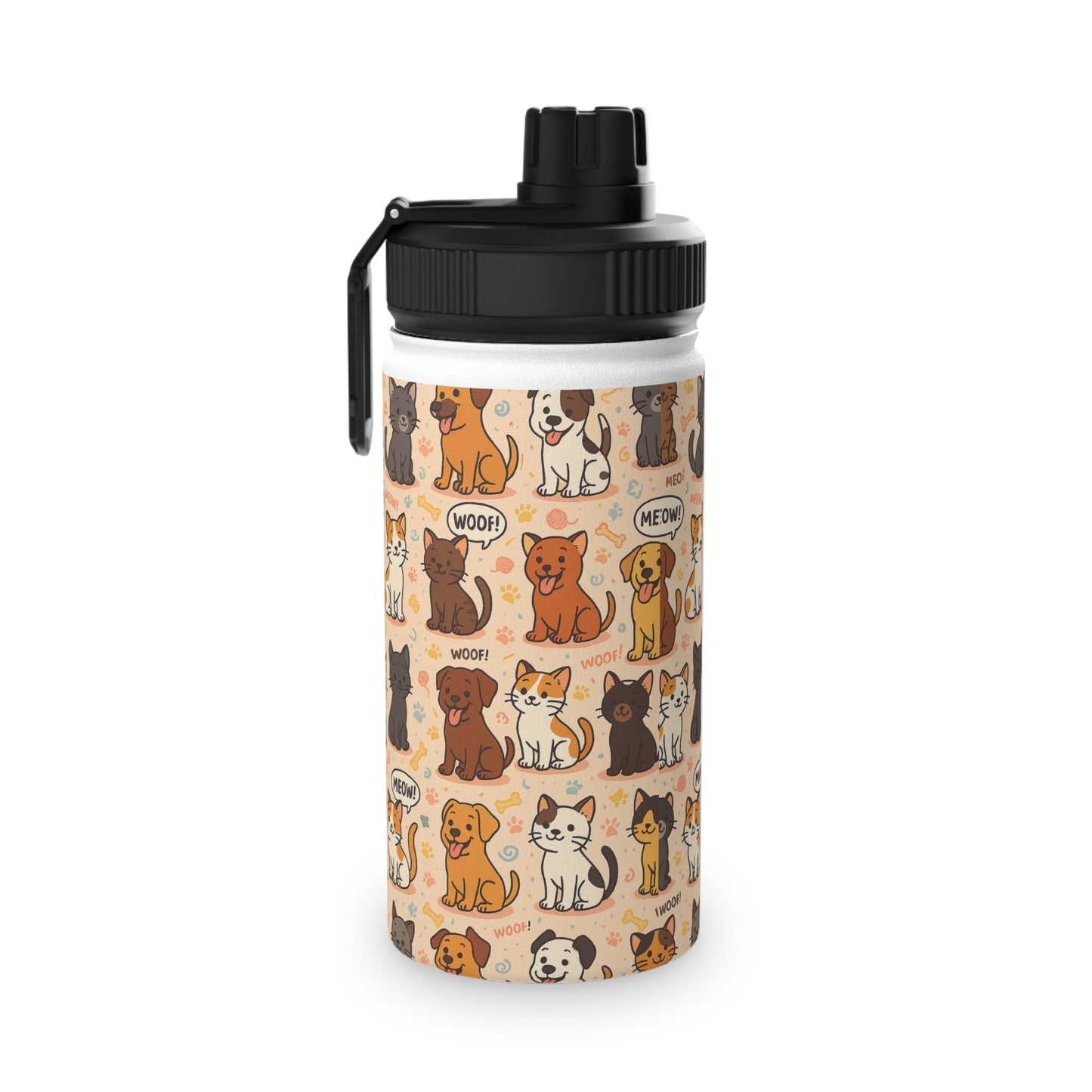 Cute Pets Water Bottle | Stainless Steel Drink Bottle, Animal Lover Gift, Kids Hydration, Eco-Friendly Flask, Camping Gear