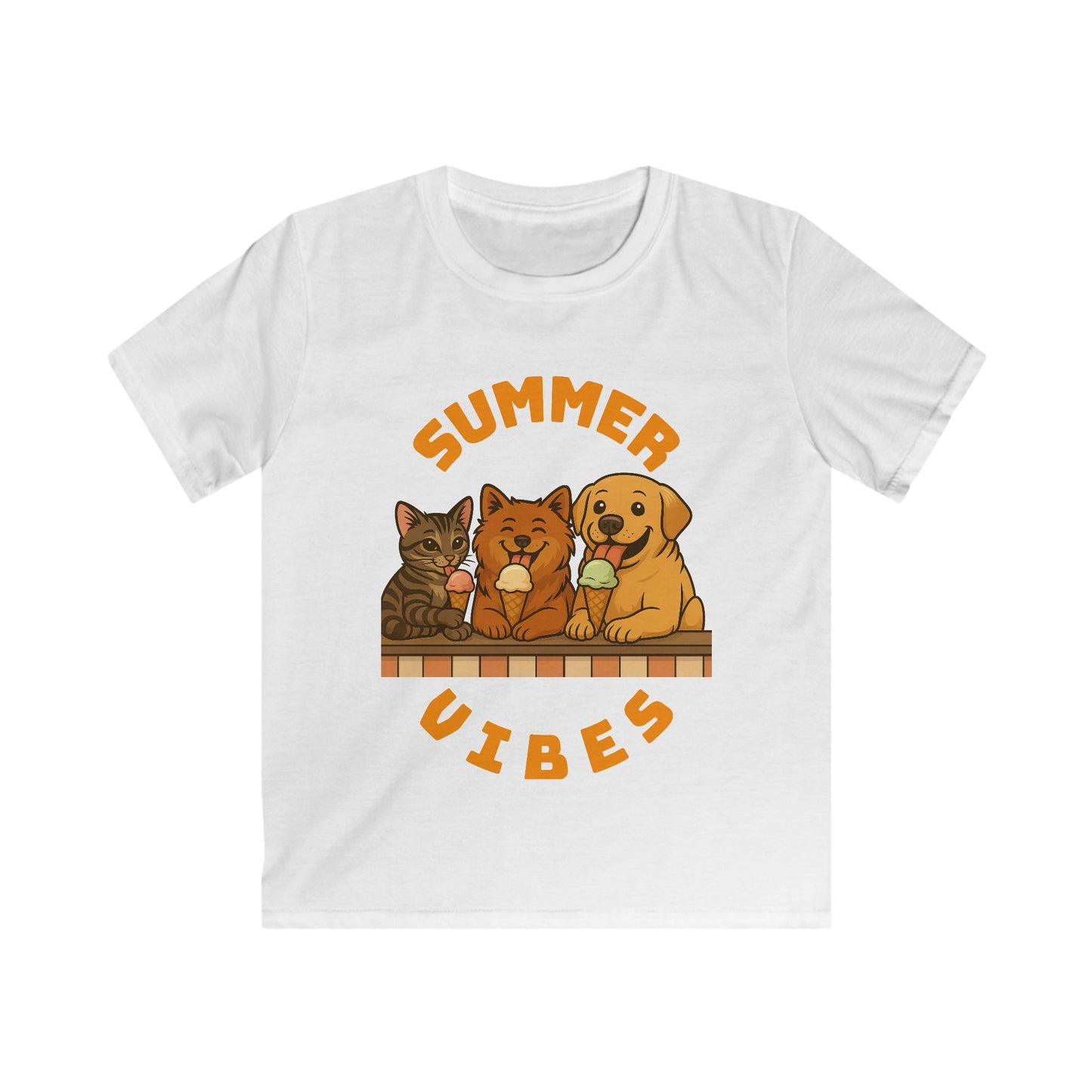 Cute Summer Vibes Kids Tee, Animal Graphic Shirt, Fun Summer Outfit, Adorable Pet Theme Shirt, Gift for Animal Lovers, Kids Summer Clothing