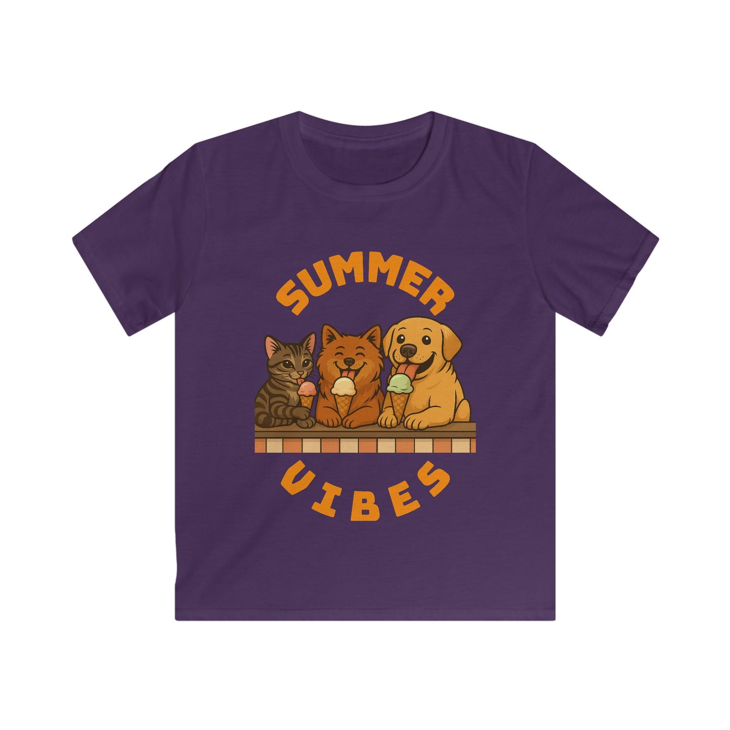 Cute Summer Vibes Kids Tee, Animal Graphic Shirt, Fun Summer Outfit, Adorable Pet Theme Shirt, Gift for Animal Lovers, Kids Summer Clothing