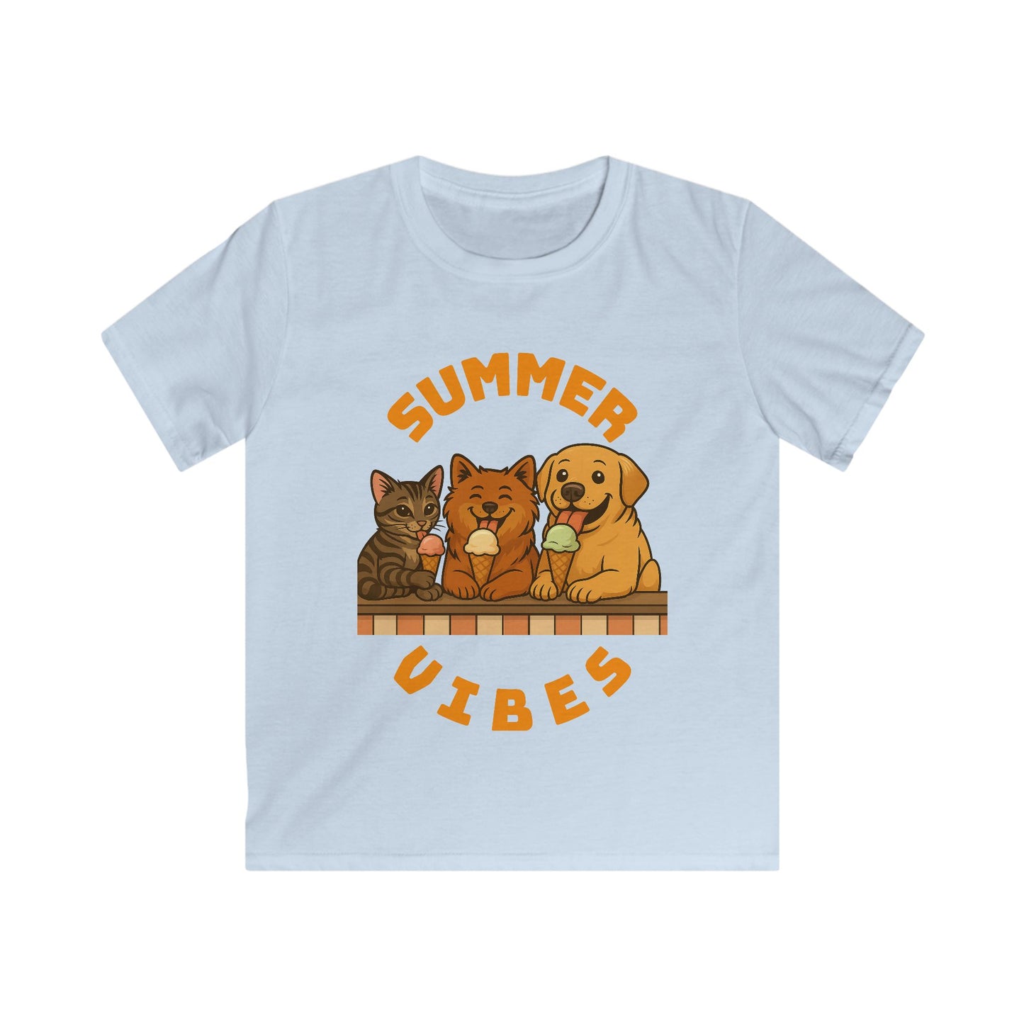 Cute Summer Vibes Kids Tee, Animal Graphic Shirt, Fun Summer Outfit, Adorable Pet Theme Shirt, Gift for Animal Lovers, Kids Summer Clothing